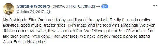 Stefanie Wooters Fifer Orchards Testimonial